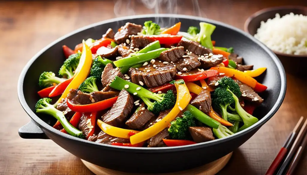 Beef stir-fry dish