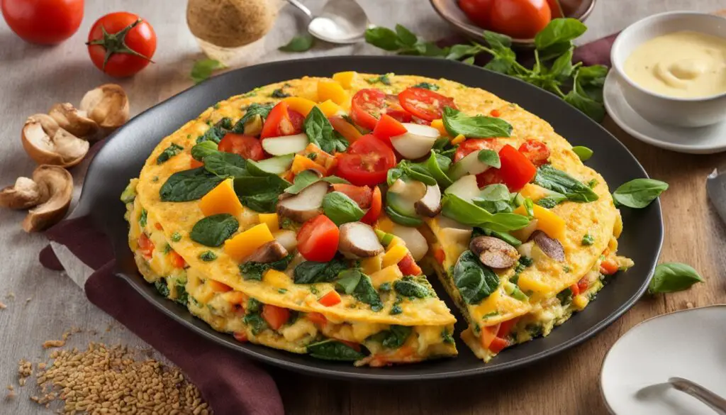 Vegetable omelette with various veggie options